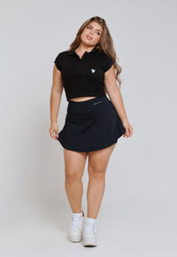 CAMISA POLO FEMININA 100% ALGODÃO TENISTA PRETO