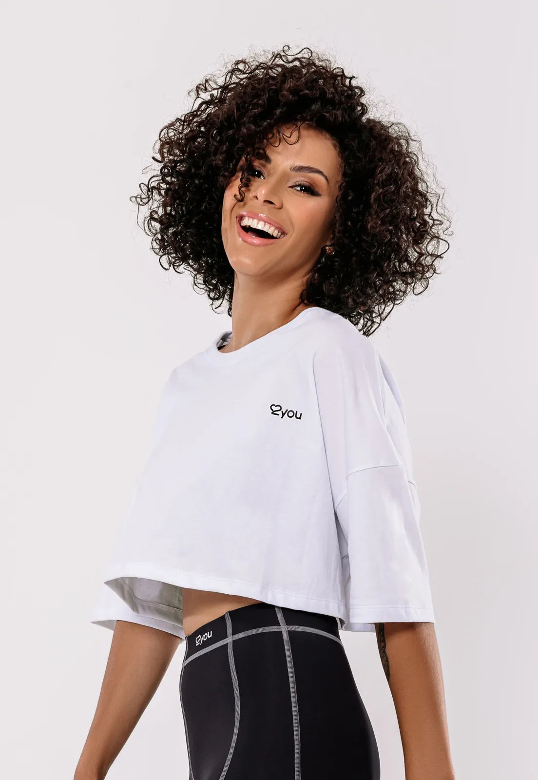 CROPPED COM SILK 2YOU 100% ALGODÃO BRANCO