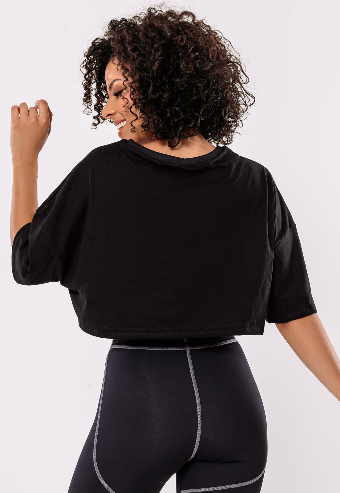 CROPPED SILK LIKE YOU KNOW WHATEVER 100% ALGODÃO PRETO