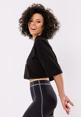 CROPPED SILK LIKE YOU KNOW WHATEVER 100% ALGODÃO PRETO