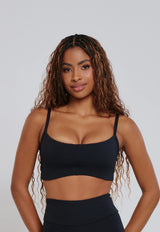 TOP EMBUTIDO DECOTE CANOA MINIMAL PRETO