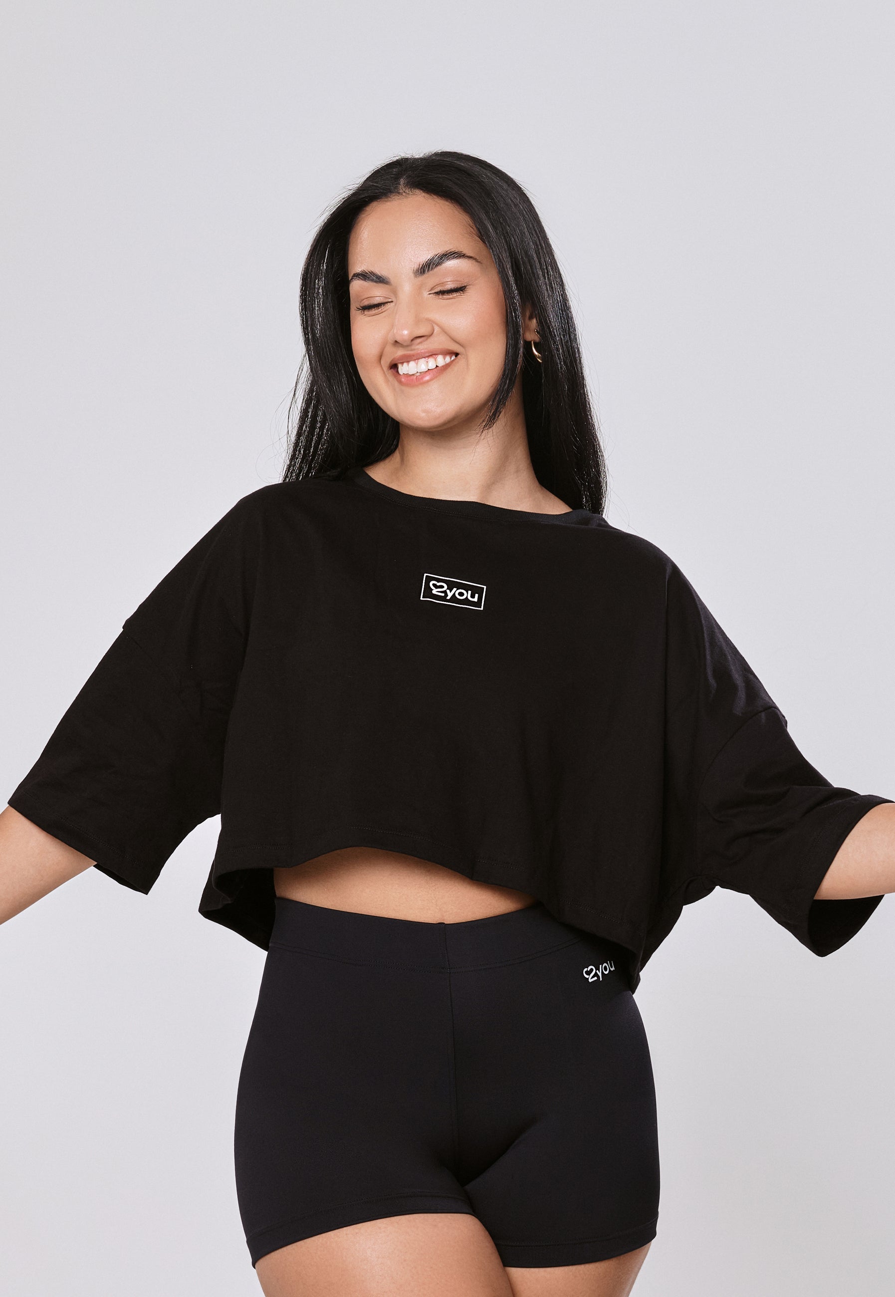 CROPPED COM SILK 2YOU QUADRADO - PRETO