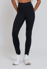 CALÇA LEGGING BÁSICA COM TACO NAS ENTREPERNAS MINIMAL PRETO