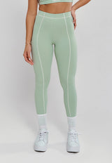 LEGGING COM PESPONTO VERDE ALOE- POLIAMIDA FIO DUPLO