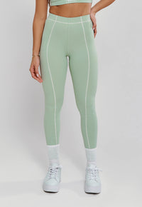 LEGGING COM PESPONTO VERDE ALOE- POLIAMIDA FIO DUPLO