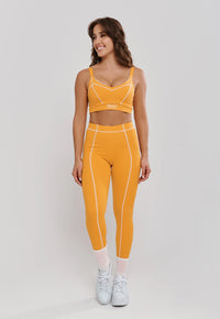 LEGGING COM PESPONTO LARANJA AMBAR - POLIAMIDA FIO DUPLO