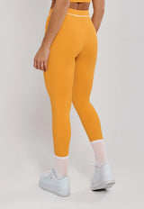 LEGGING COM PESPONTO LARANJA AMBAR - POLIAMIDA FIO DUPLO