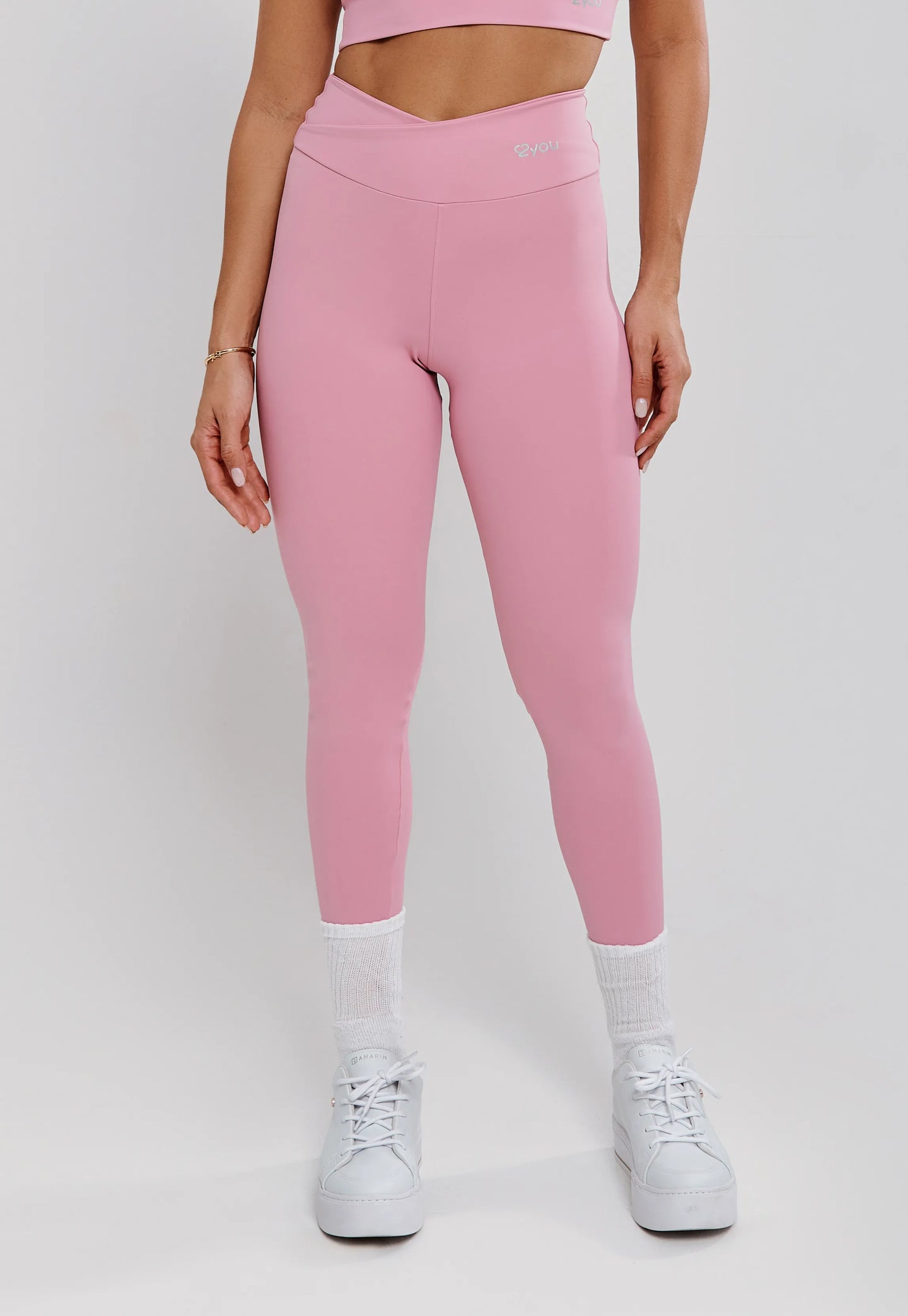 LEGGING CÓS CRUZADO ROSA QUARTZO - POLIAMIDA FIO DUPLO