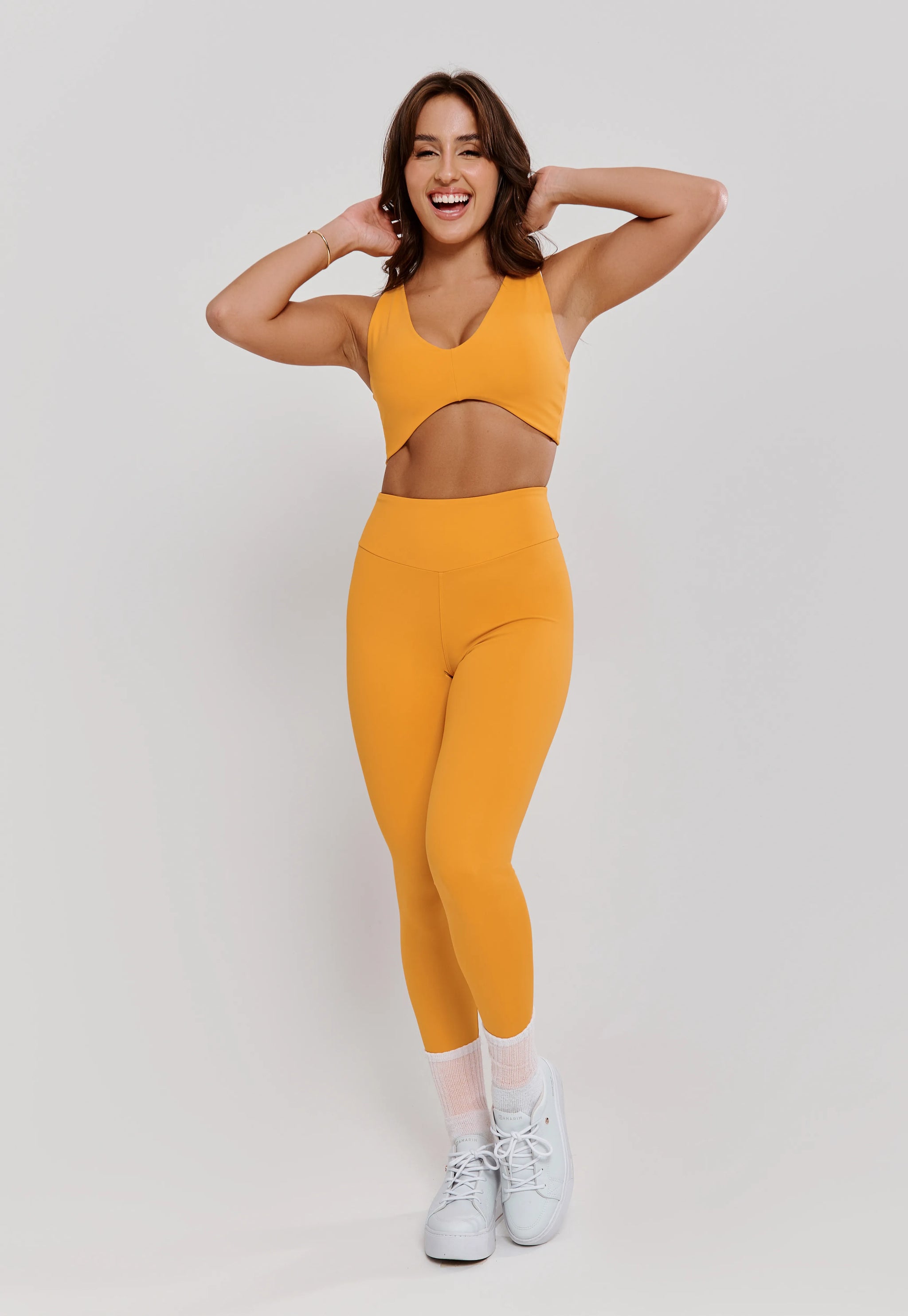 TOP DECOTE V E SILK COSTA  POLIAMIDA - LARANJA AMBAR