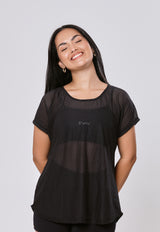 BLUSÃO OVERSIZED EM TELA NEW MESH - PRETO