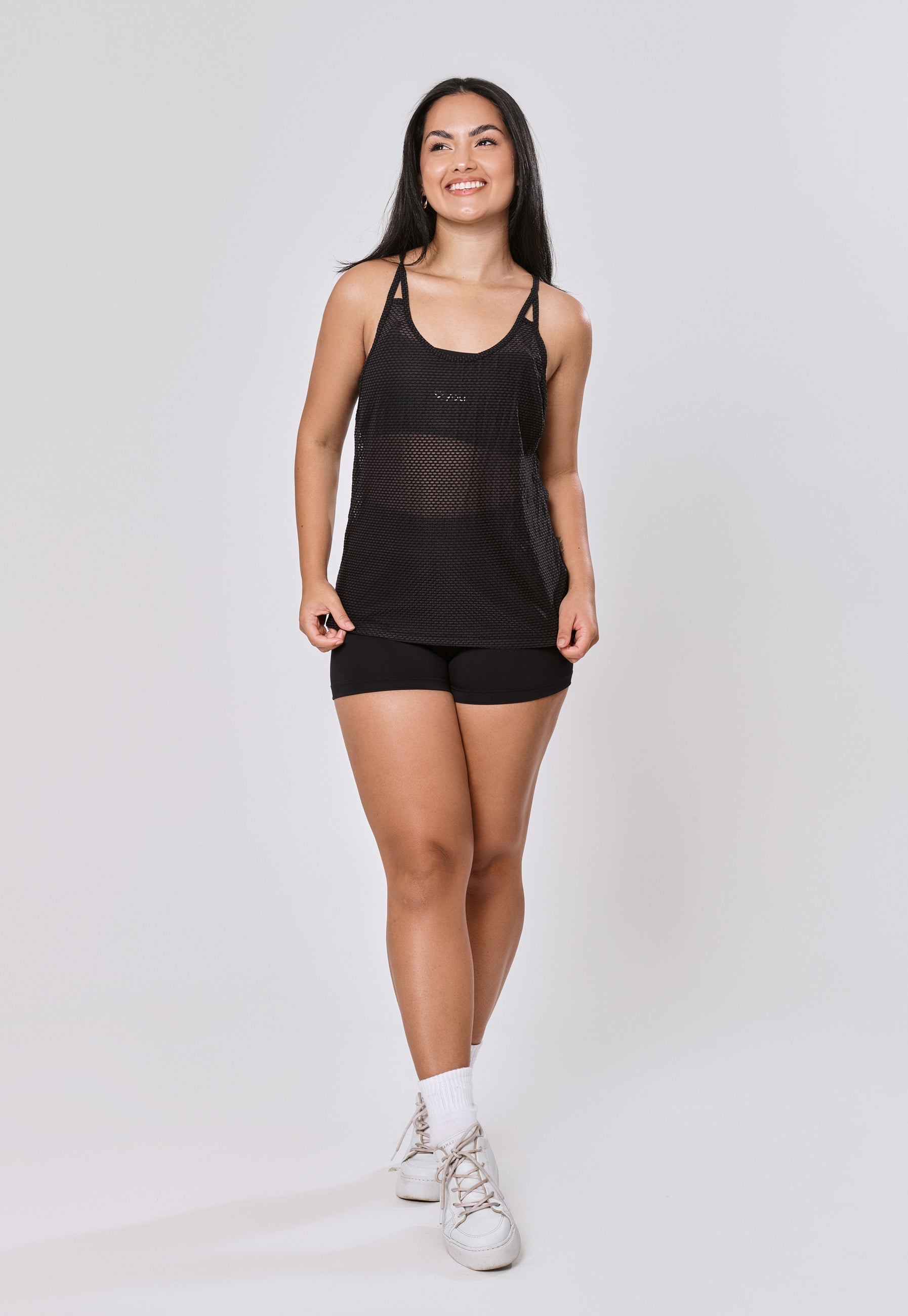 REGATA  DE ALCINHA NEW MESH - PRETO