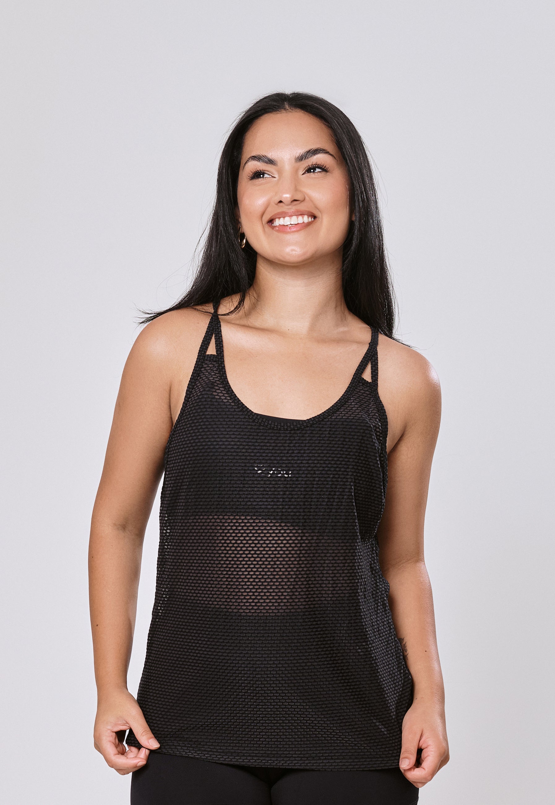 REGATA  DE ALCINHA NEW MESH - PRETO