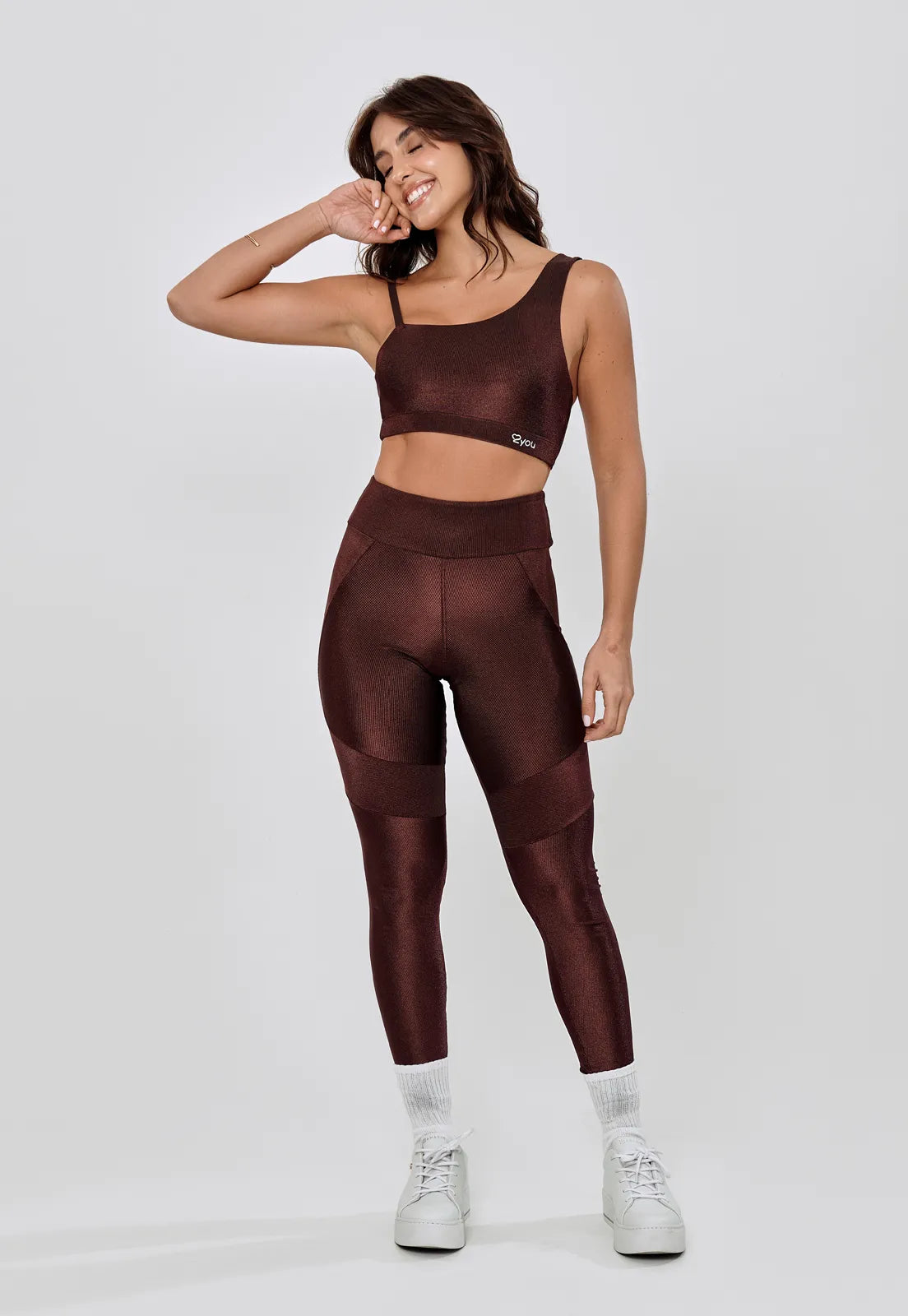 LEGGING RECORTE LATERAL - BROWN