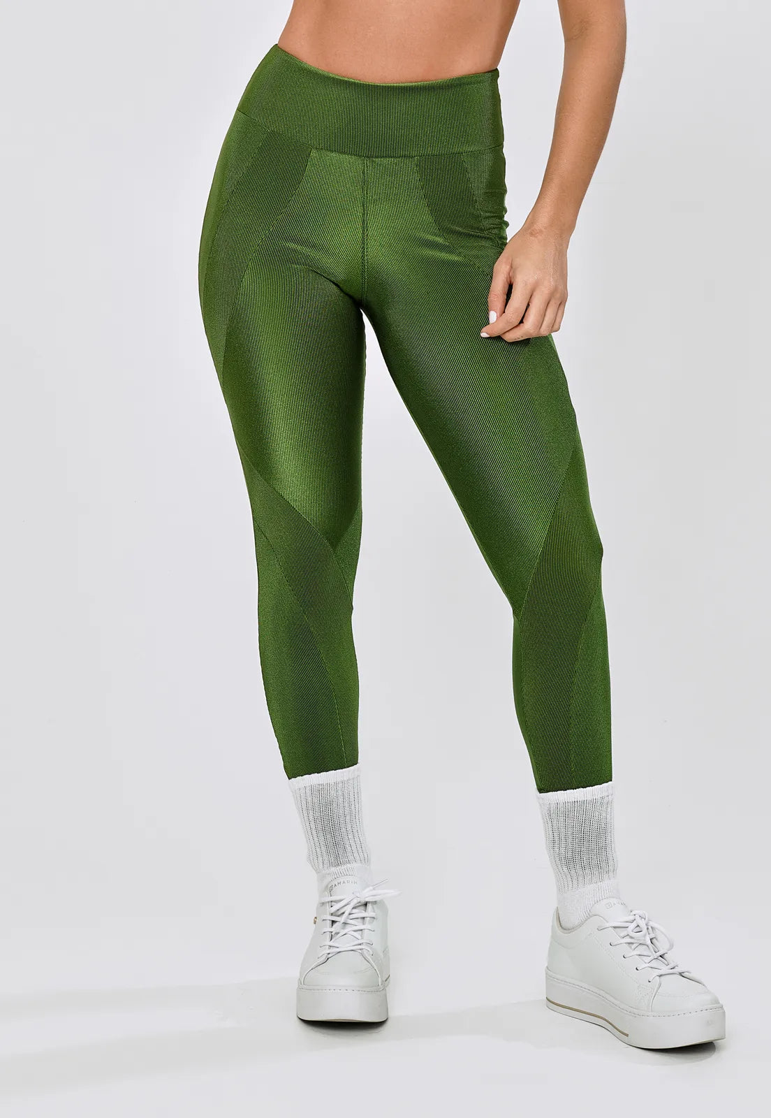 LEGGING RECORTE FRENTE POLIAMIDA - VERDE ELITE