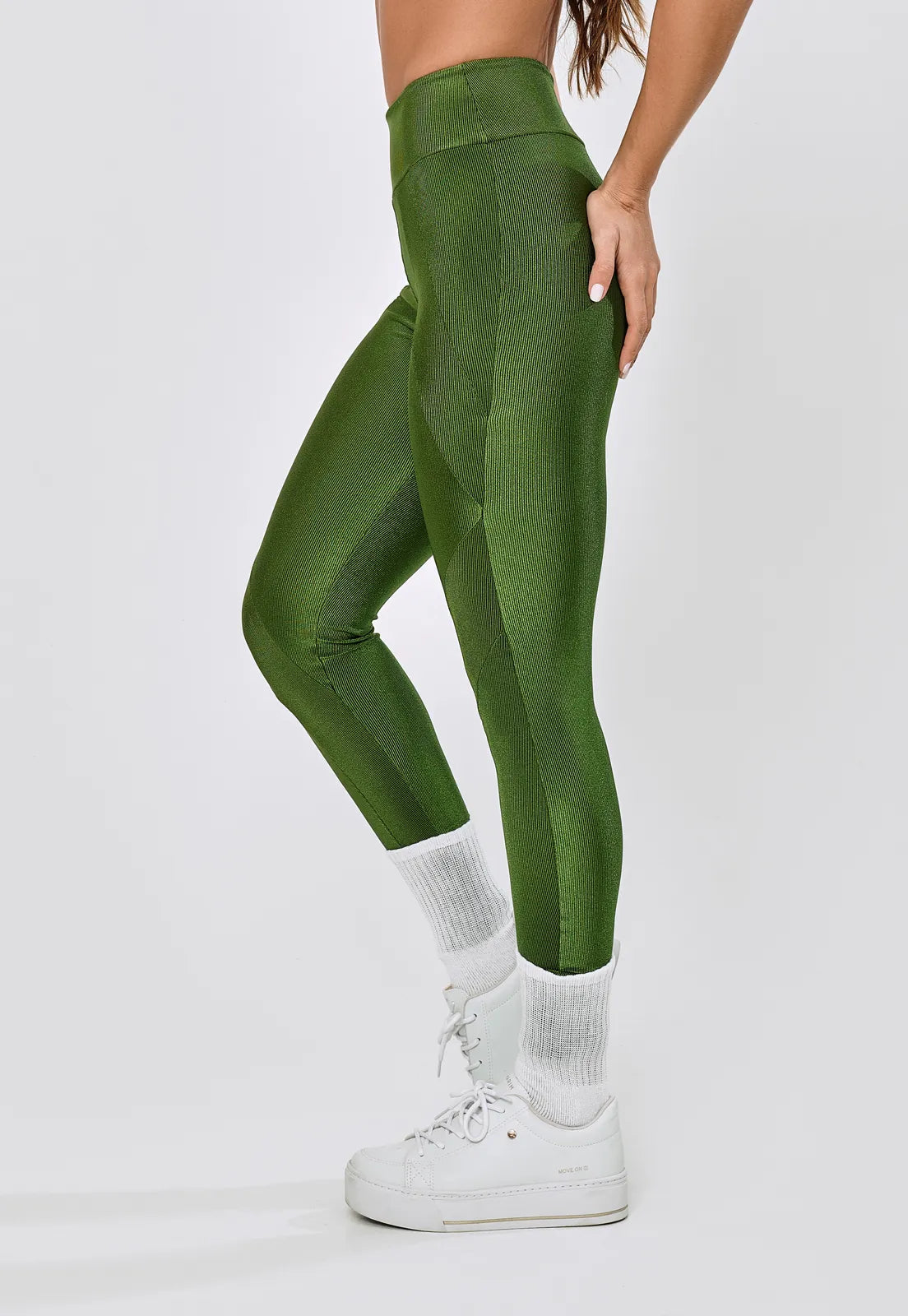 LEGGING RECORTE FRENTE POLIAMIDA - VERDE ELITE