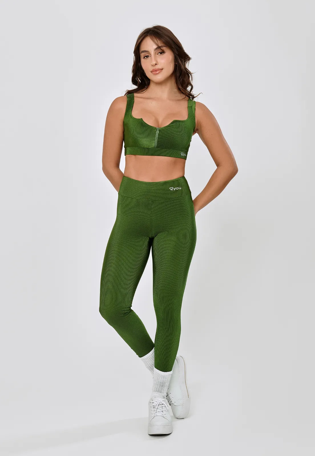 LEGGING BASICA SHINE POLIAMIDA- VERDE ELITE