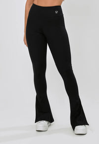 CALÇA FLARE ABERTURA LATERAL E PESPONTO - PRETO