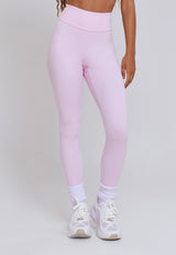 CALÇA LEGGING BÁSICA COM TACO NAS ENTREPERNAS MINIMAL LIGHT PINK