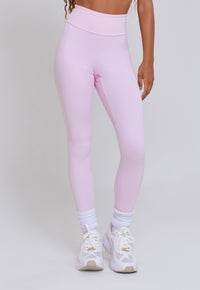 CALÇA LEGGING BÁSICA COM TACO NAS ENTREPERNAS MINIMAL LIGHT PINK